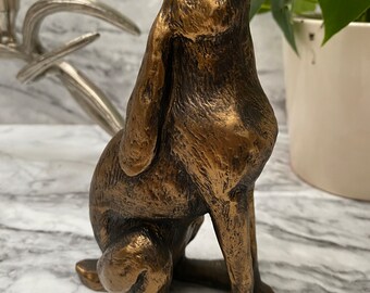 Moon Daisy Hare Cold Cast Bronze Sculpture Figurine Ornament New & Boxed 17cm