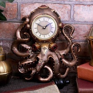 Steampunk Octopus Wall Clock Ornament New & Boxed 26cm