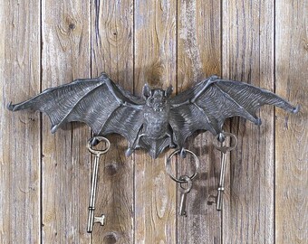 Black Vampire Bat Door Key Hanger Hooks Wall Mount Rack Gothic Decor New & Boxed