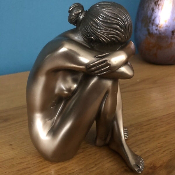 Erotic Nude Cold Cast Bronze Lady Sculpture Ornament Figurine New & Boxed
