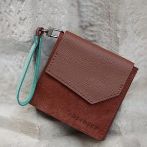 Cartera pequeña para mujer, cartera de cuero personalizada para mujer, cartera de cuero con estampado personalizado, cartera de bolsillo, minicartera, cartera pequeña de cuero
