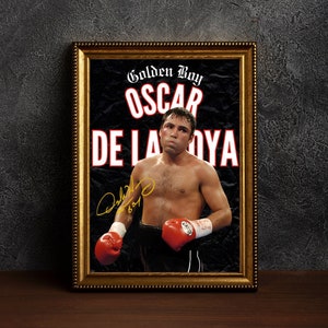 Cartaz Oscar de la Hoya / Boxe / / MMA / Cartaz de parede / Wallart / Decoração de interiores / Impressão de boxe / Impressões de pôster de boxe