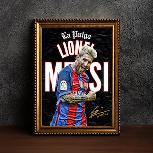 Cartel Lionel Messi / Fútbol / Fútbol / Arte de pared de lujo / regalo de jugador de fútbol / arte de pared de fútbol / cartel deportivo