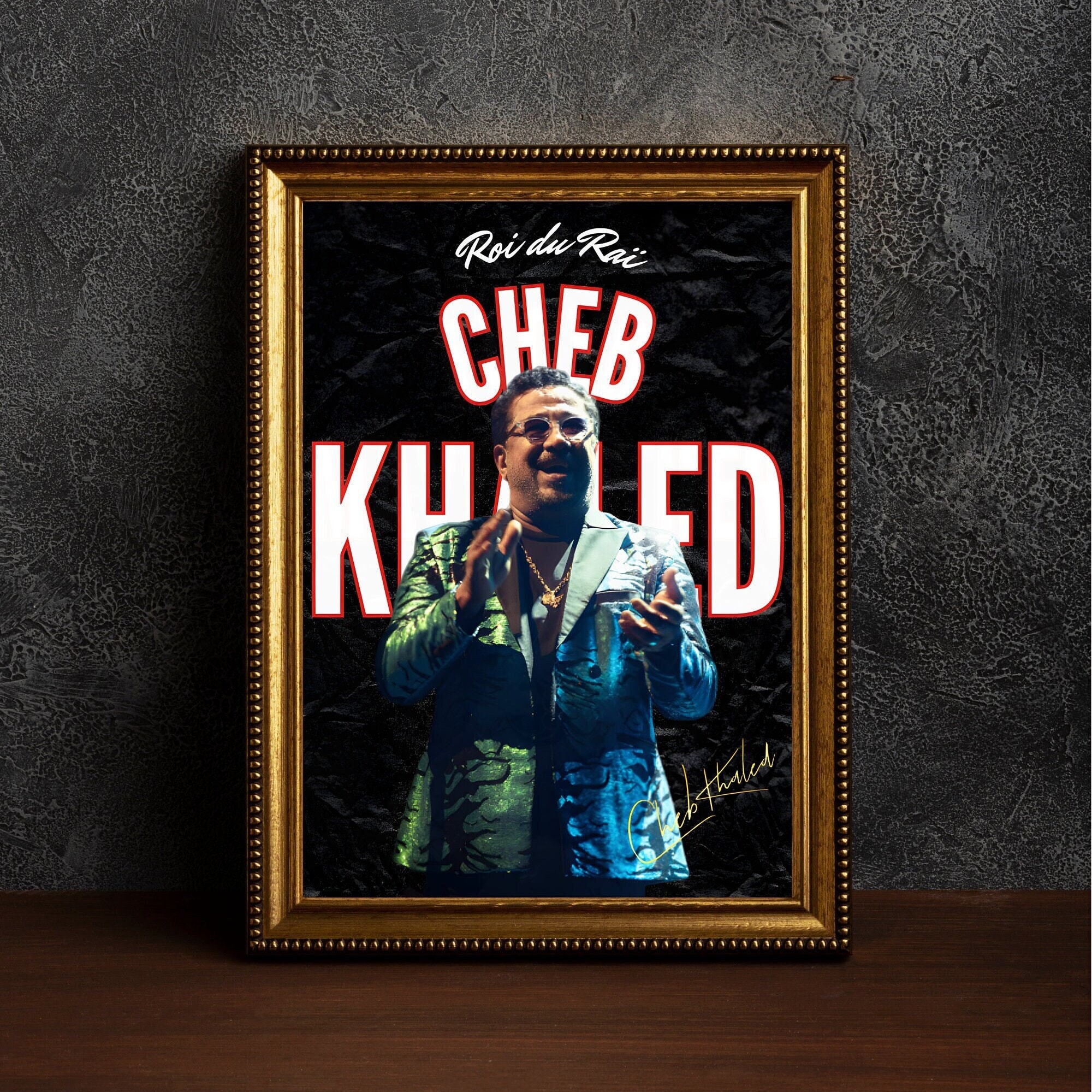 Poster Cheb Khaled / Raï / Pop Star / Rockstar / Rap / Wall poster / Wall art / Interior decoration / Print