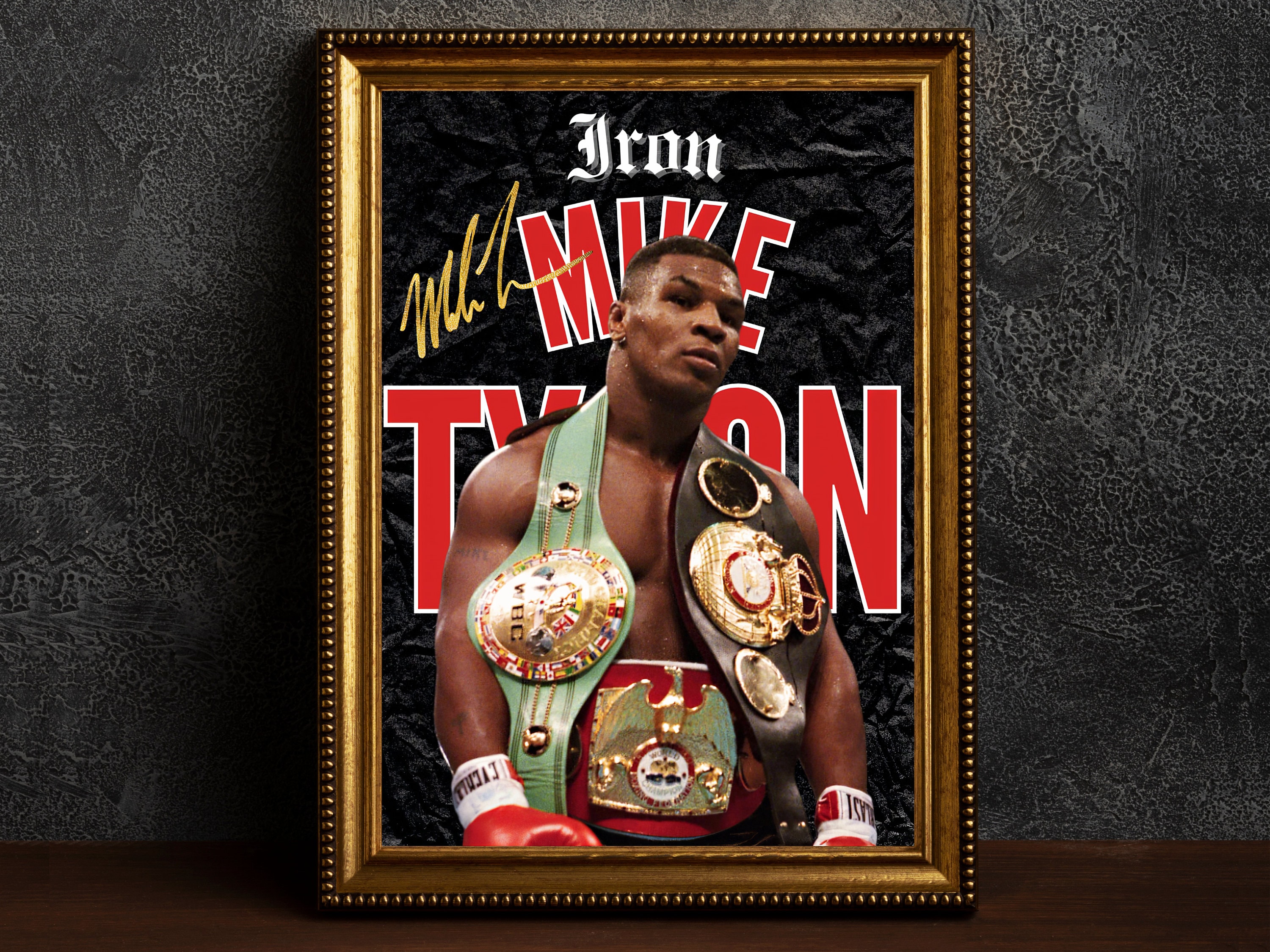 Mike Tyson Autographed Poster Boxing Print / Motivational Wall art / Home Gym Deco / Boxing Legend wall art / Inspirational Art / Man gift