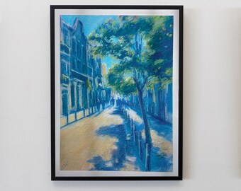Art print pastel painting. Painting art quality print. Authentic art qualiy pastel artwork print. Decoration and collector's art print.