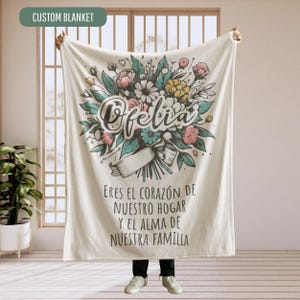 Spanish Blanket for Grandma, Custom Blanket for First Grandma, Mother&#39;s Day Blanket, Blanket for Nonna, Regalo para Abuelita en Español