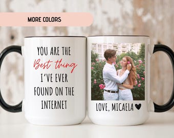 Personalized Photo Mug, Anniversary Gift, Couple Engagement Mug