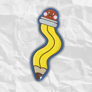 Verschnörkelte Bleistift-Aufkleber | Glückliches Gesicht Aufkleber für Laptop, Wasserflasche, Journal | Kawaii Stationery Sticker Geschenk