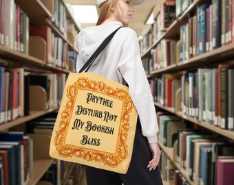 Personalized Old English Tote, Custom Name Carry All, Booklover Book Bag, Reusable Shop Bag, Beach Tote