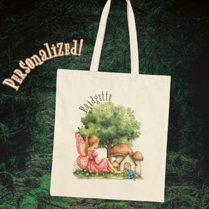 Sac fourre-tout personnalisé pour enfants, fée sympathique, cadeau fourre-tout personnel, cartable de rentrée, cadeau de rentrée personnalisé