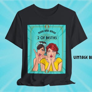 Gepersonaliseerde beste vrienden tarotkaart T-shirt grappig bestie shirt grappig shirt voor vrouwen tarot esthetische tarot humor meisjes nacht T-shirt trendy