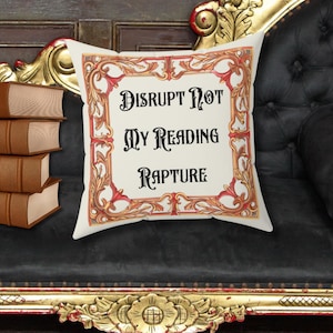 Almohada inglesa antigua divertida y grosera, citas sarcásticas divertidas, artículos de libros, decoración medieval, cojín, rincón de lectura, rincón de libros, decoración de estantería