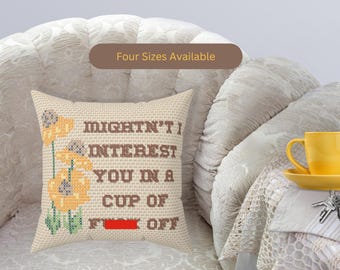 Rude Funny Saying Decorative Pillow Cottagecore Square Pillow Funny Gift Dorm Decore Olde English Funny Gift Cursing Pillow Whimsicore