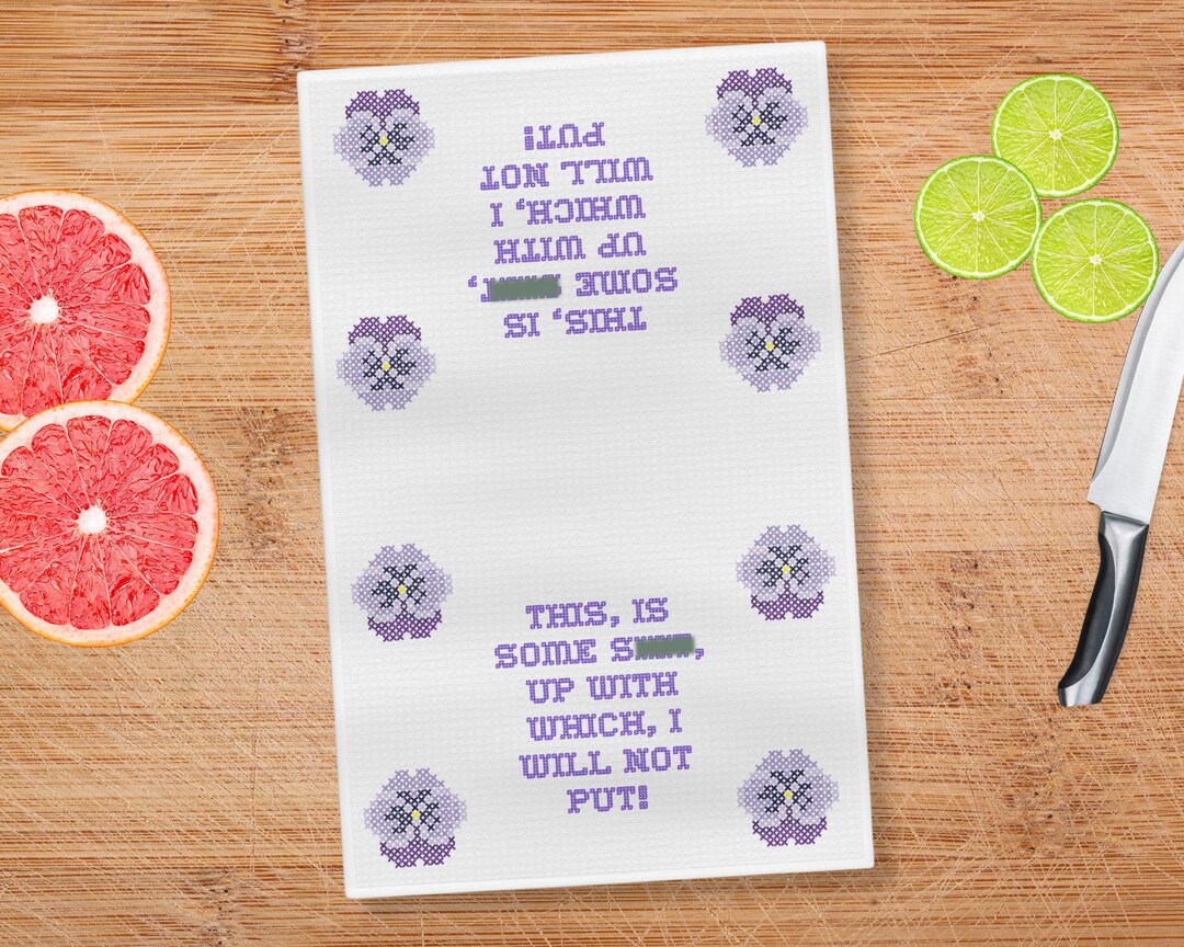Purple Thing Rude Rude Funny Old English Cursing Towel Funny Kitchen Towel Hand Towel ...
