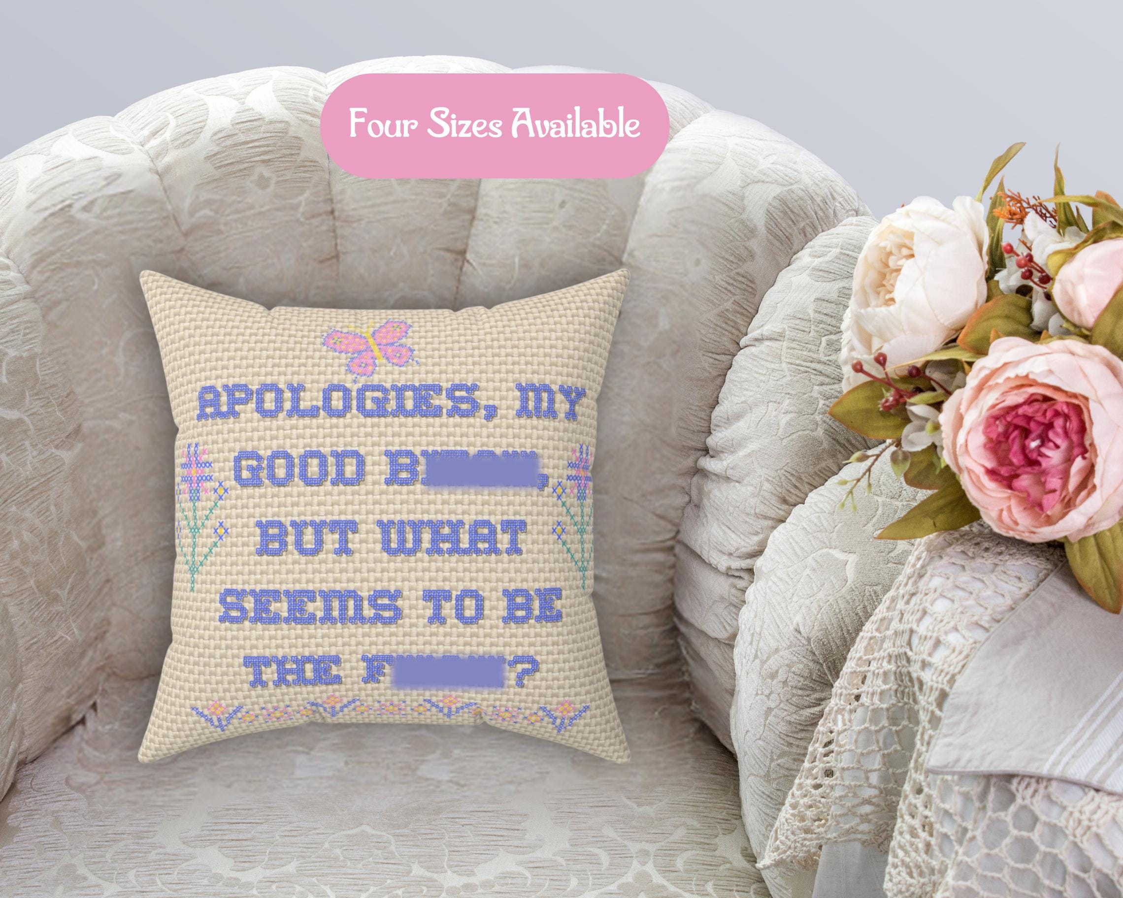 Rude Funny Saying Decorative Pillow Funny Grandmacore Square Pillow Dorm Throw Pillow Cursing Pillow Funny Home Decor Housewarming Gift