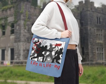 Funny Life Tote, Carry All, Sarcastic Book Bag, Reusable Shop Bag, Beach Tote