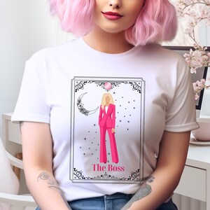 Boss Tarot Karte Shirt T-Shirt Niedliches Manifestierendes Shirt Boss Mammen T-Shirt Witchy Ästhetisches Mädchen Power Geschenk für sie Förderung Geschenk Damen T-Shirt