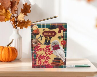 Personalized Fall Journal, Maximalist Aesthetic Diary, Personal Journaler Gift, Custom Name Birthday Gift, Scrapbooking Style Notebook