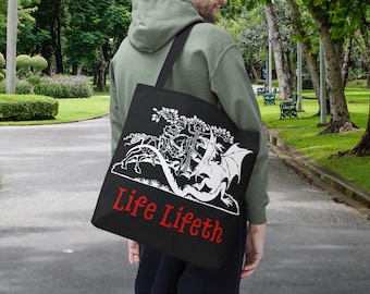 Funny Medieval Tote, KnightCore Carryall, Dragon Reusable Shopping Bag, Tote for Him