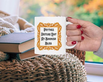 Personalized Old English Mug, Custom Name Coffee Cup, Reading Lover Gift, Student Dorm Gift