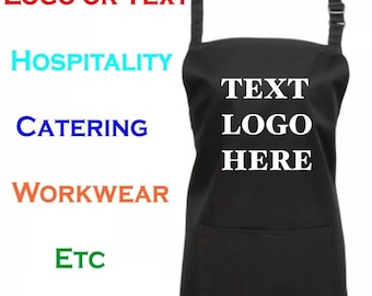 Personalized Embroidered Apron, Custom Name or Logo, Front Pocket