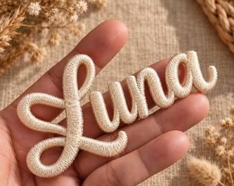 Personalized 3D Embroidered Name Patch, Custom Iron On Name Patch, Puffy Embroidery Patch, Custom Script Name Applique for Clothing