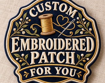 Custom Embroidered Patch, Personalized Logo and Text Badge, Custom Shape Clothing Patch for Jackets, Backpacks and Business Apparel