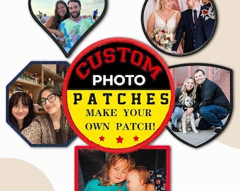 Design Your Own Photo Patch Custom Embroidery Patch All Shape Available. Put any picture or text on a patch. Iron/Sew on/Hook & loop backing