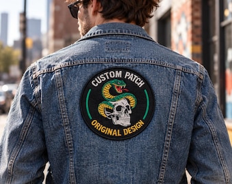 Custom Embroidered Logo Patch, Personalized Business Badge, Iron On Sew On (Made to Order)