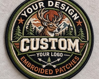 Custom Embroidered Logo Badge, Personalized Iron On Patch, Business Club Team Adventure Design