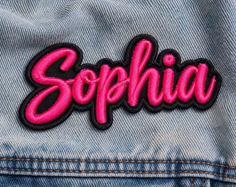 Custom Name Embroidered Patch, Personalized Iron On Name Patch, Script Name Badge for Jacket Backpack Hat Kids Clothing