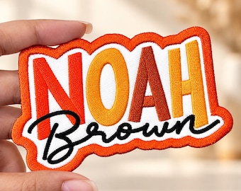 Personalized Name Patch, Custom Embroidered First and Last Name Badge, Iron On Sew On Patch for Jackets, Backpacks & Kids Gifts