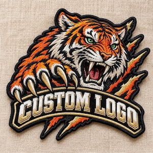 Toppe ricamate personalizzate, logo personalizzato, badge con testo, da applicare con ferro da stiro o da cucire.
