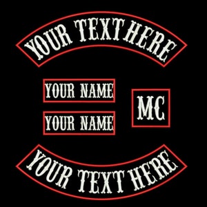Aangepaste rockers boven of onder, naamplaatje, motorpatch, op maat gemaakte rangtag