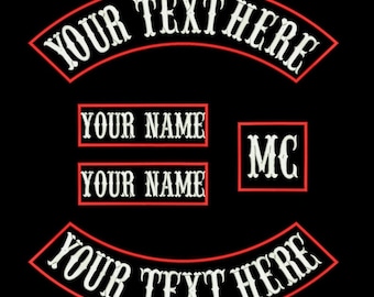 Custom Rocker oben oder unten, Namensschild, MC Aufnäher, Rangschild individuell