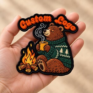 Custom Embroidered Logo Patch, Personalized Business Badge, Sew-On Iron-On (Made to Order)