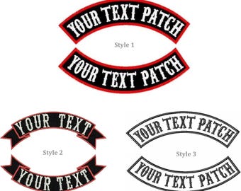 Custom Rocker Patch Back for Bikers Motorcycle Club MC Personalized Name Patch Embroidered Punk Patches for Jackets and Vests Sew On Patch