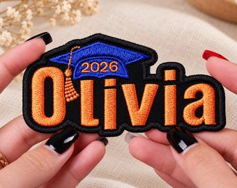 Personalized Graduation Name Patch 2026, Custom Embroidered Graduate Patch, Graduation Cap Name Badge, Iron On or Sew On Patch