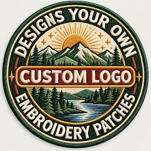 Écusson brodé personnalisé avec logo, écusson d'entreprise personnalisé, badge brodé personnalisé, écusson thermocollant ou à coudre, écusson logo d'entreprise