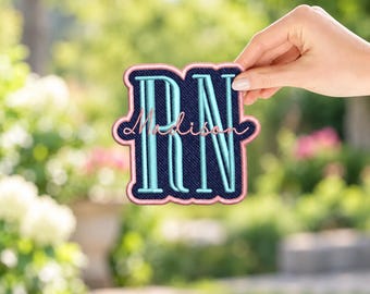 Personalized Embroidered Name Patch, Custom Monogram Initial Patch, Iron On Sew On Hook Loop Patch for Jacket Hat Bag Backpack Gift