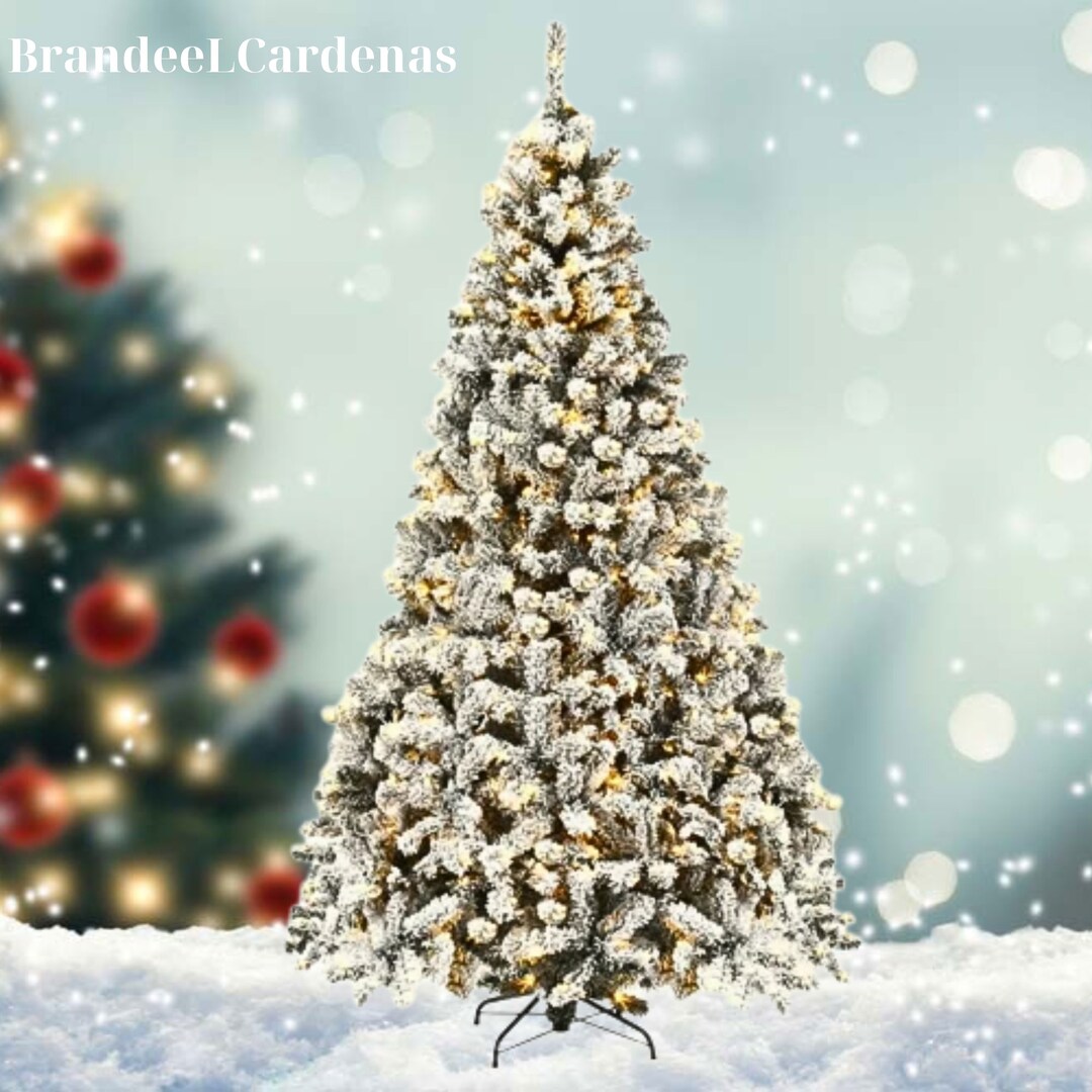 Prelit 7.5foot Premium Snowcovered Artificial Christmas Etsy