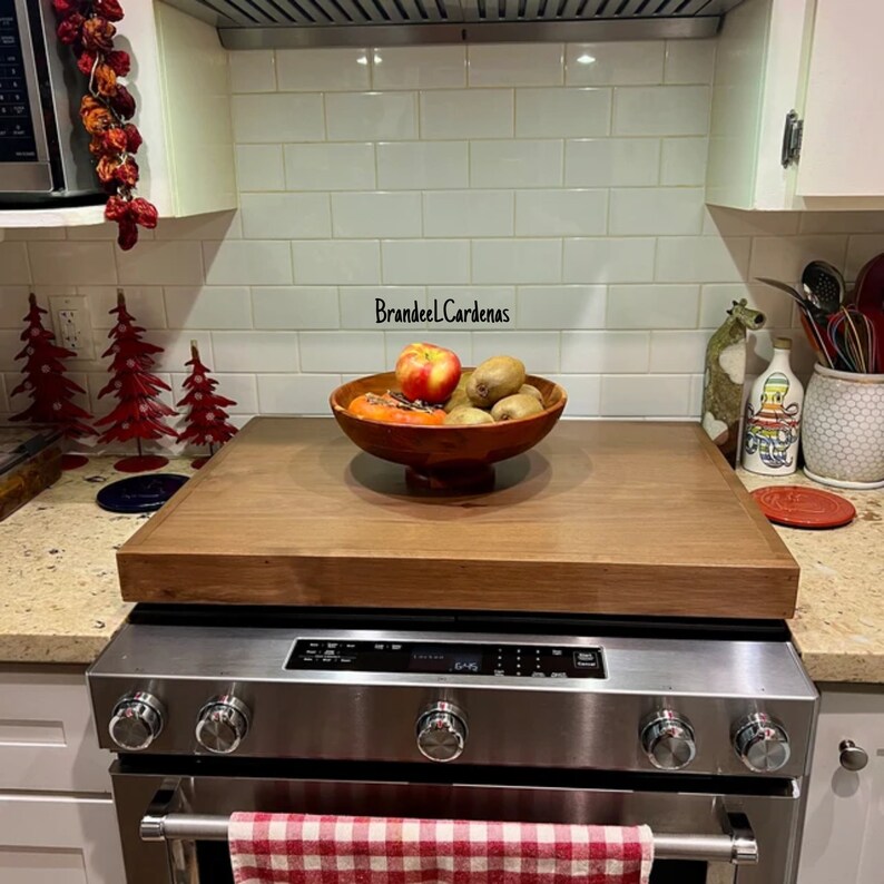 Gas Stove Top Cover Made of Wood. the Alder Noodle Board. Cover for an Electric Stove. Cover for