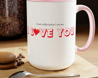 Kaffee Liebe, Valentine, ich liebe dich, Frau, Ehemann, Freundin, Freund, Geschenk für sie, Geschenk für ihn, zweifarbige Kaffeebecher, 15oz