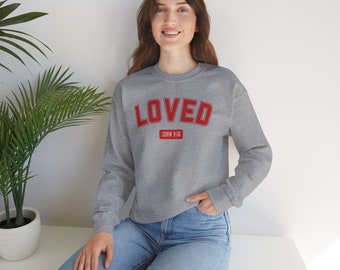 Liebte John 3:16, geliebt, Valentinstag, Liebe, Geschenke für sie, Unisex Heavy Blend ™ Rundhals-Sweatshirt