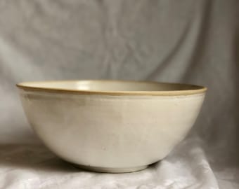 Grand bol / saladier fait main en céramique (poterie artisanale)