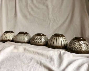 Handmade ceramic dessert bowls (artisan pottery)