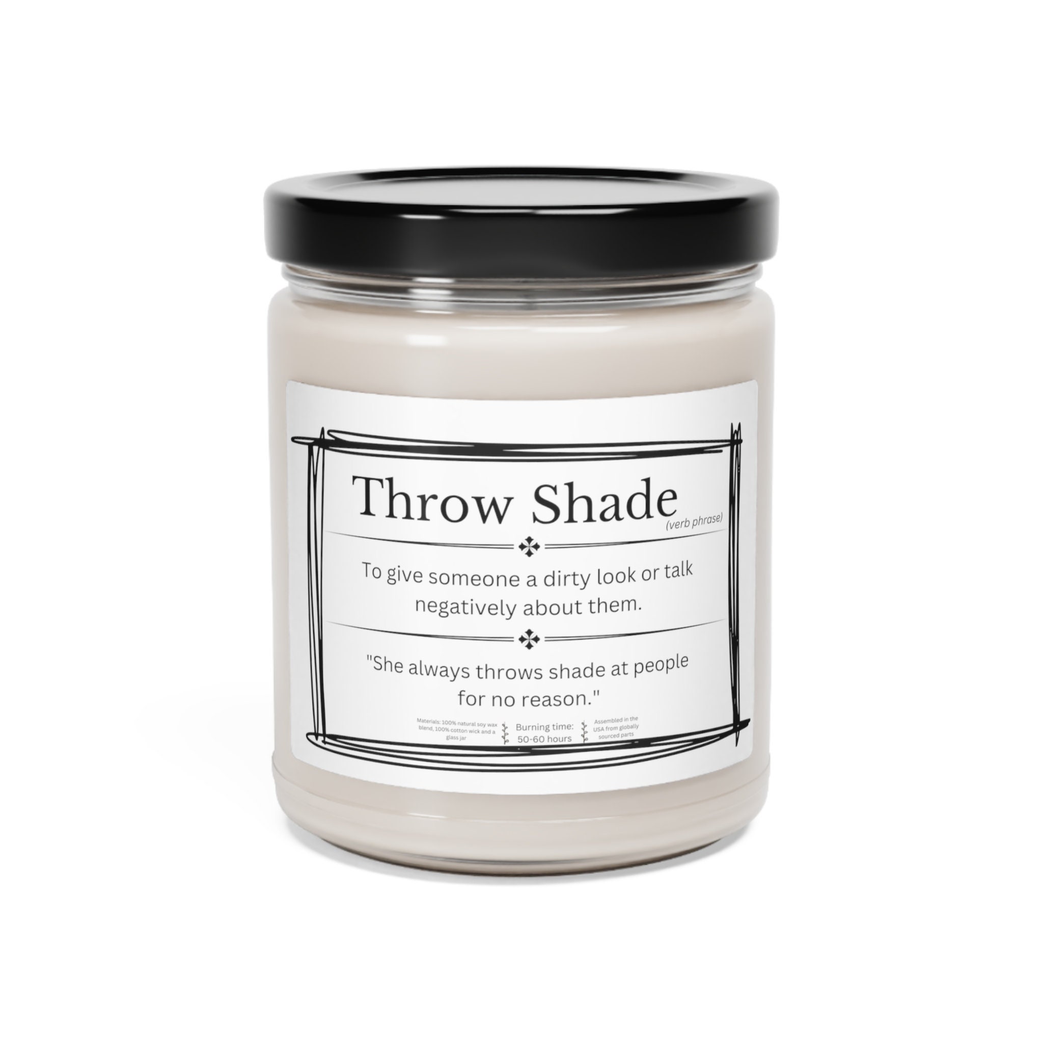 Funny Slang Meanings, Gifts for Teens. Scented Candle Gift Throw Shade