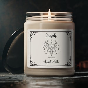 Birthdate Candle, Personalized Birth Month Candle, Gifts for Her, Birthday Candle, Zodiac Gift, Zodiac Signs, Girlfriend Candle, Best Gift