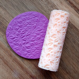 Vines With Leaves | Floral Pattern | Emboss Design | Decorative Clay Roller | Polymer Clay | Texture Roller